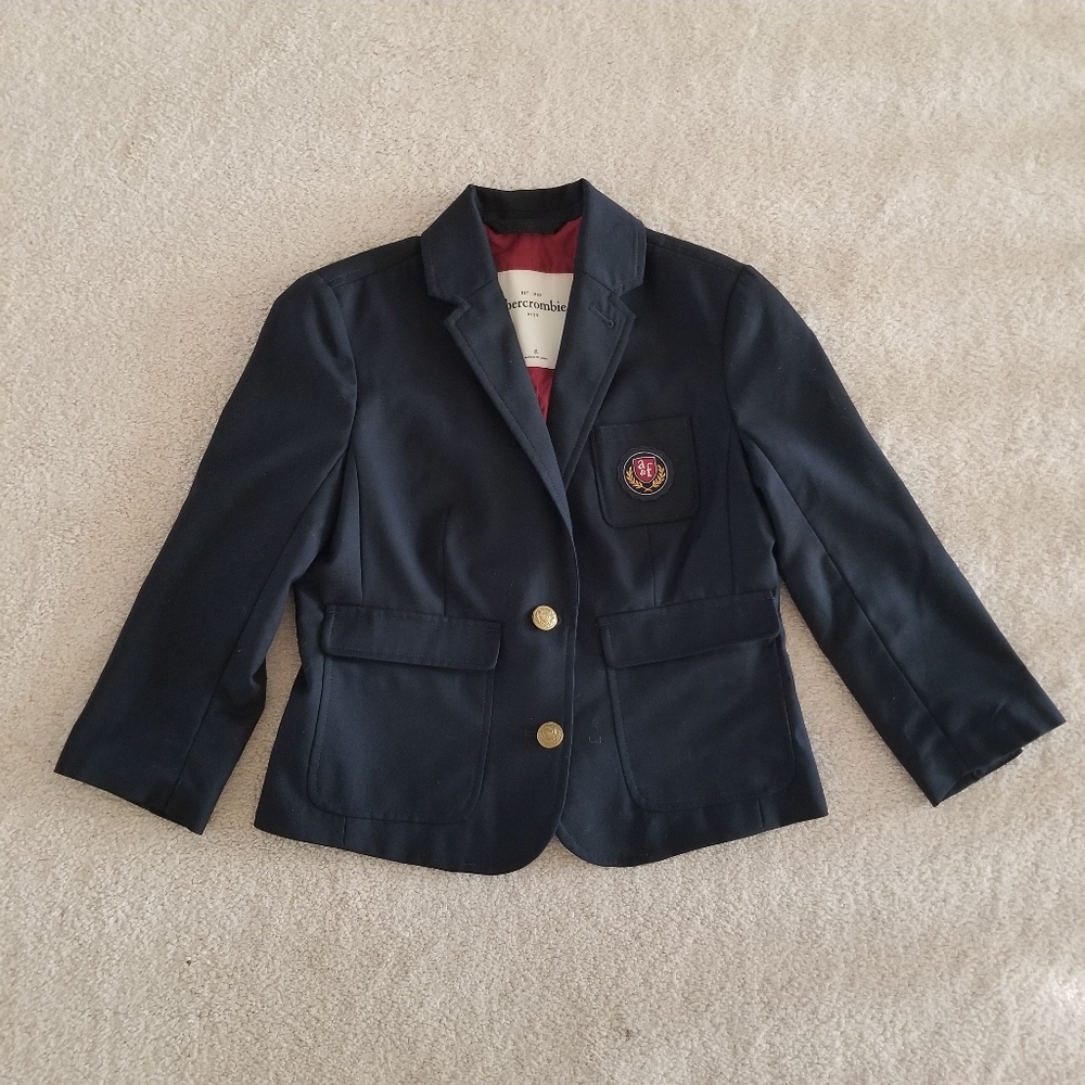 Abercrombie Kids Wool Blend Blue Blazer With Gold Buttons  Size XL